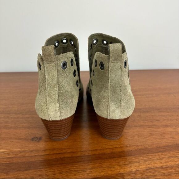Sam Edelman Olive Green / Grey Suede Ankle Bootie, 7.5 - Picture 5 of 8